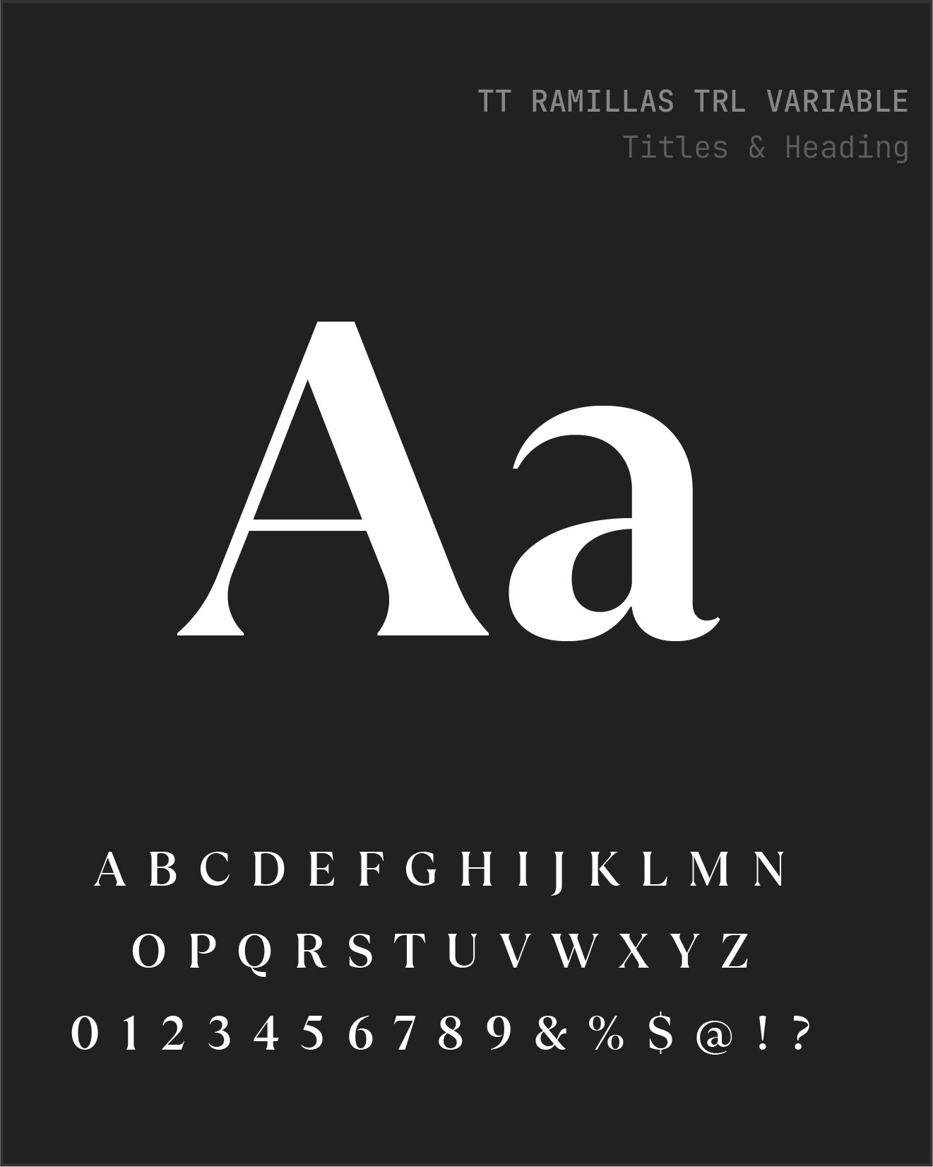 Ramillas Typography Specimen